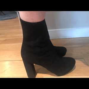 Black Suede Platform Boots size 41 fits like 9.5